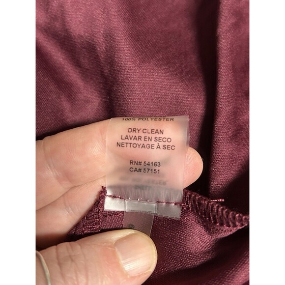 Vince Camuto Womens Red Velvet Cowl Neck Evening Dress Gown 12 Formal Holiday - Picture 11 of 11